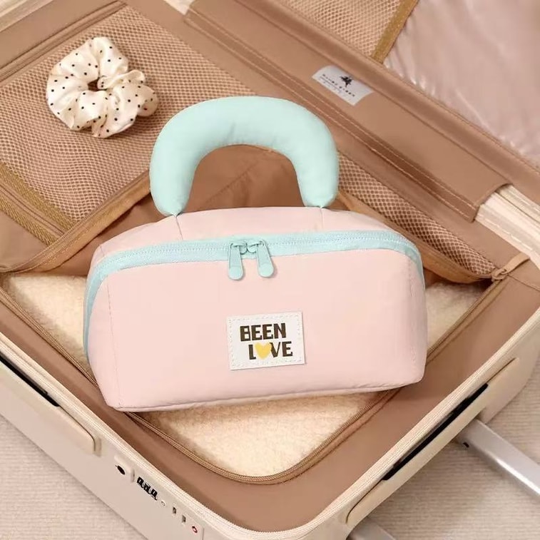 千懿严选 化妆品收纳包便携旅行洗漱包大容量分区收纳尼龙手提  可爱卡通化妆包1个(粉色云朵系列) 5