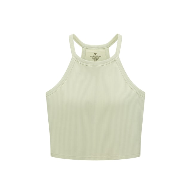 Ribbed Cropped Racerback Tank Top Built-In Bra Top- green-S - Yamibuy.com