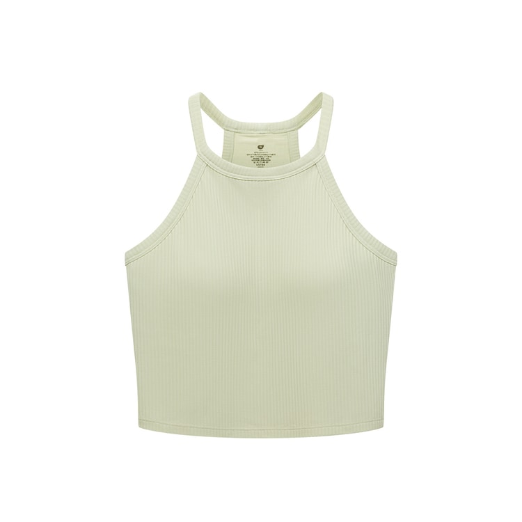 Ribbed Cropped Racerback Tank Top Built-In Bra Top- green-S - Yamibuy.com