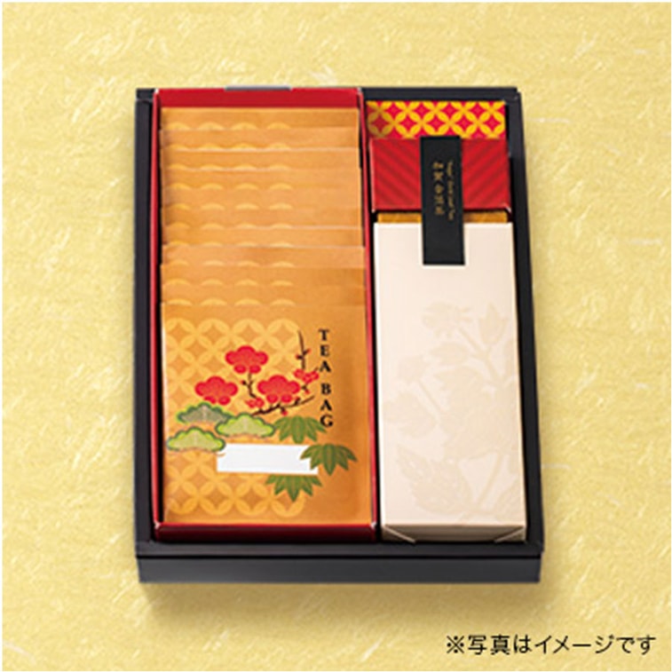 [GIFT]  Limited Edition Kaga Gold Leaf Tea And Black Tea Assortment Sho 4