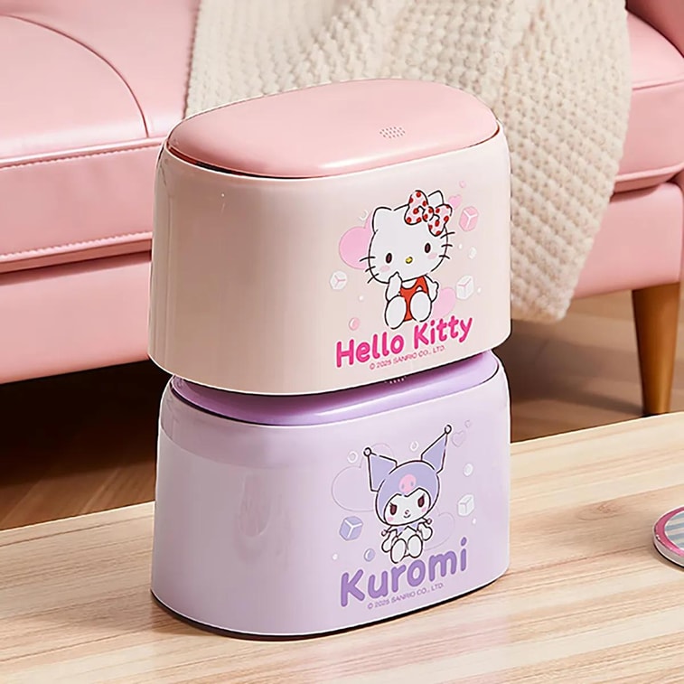 Sanrio Desktop Mini Trash Can, Pink, 7.5x5.1x4.7 in, Cute Tabletop Waste Bin 7