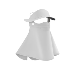 Full Face Sunscreen Mask Mouthpiece 5cm Vinyl Brim Vinyl Tech Heat Protection Neck Facekini One Size Two Ways To Wear