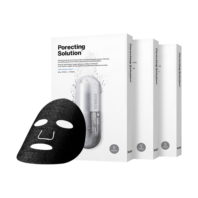 Dermask Ultra Jet Porecting Solution Bubbling Charcoal Masks 5 Sheets*3 Packs