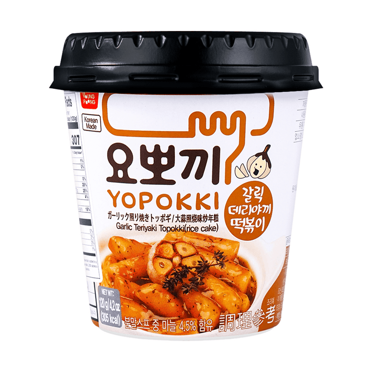韩国YOPOKKI 炒年糕 杯装 混合4口味 495g【超值装】【大蒜照烧+甜辣+泡菜+炸酱】【微波加热 2分钟即食】 10