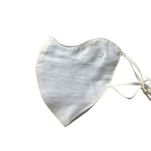 Lightweight linen tencel breathable sun protection mask for spring and summer, simple and versatile, solid color UV protection outdoor face mask, 1 piece in white