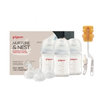  Newborn Feeding Set (PP bottle 5oz/160ml*3; S nipple *3; bottle spong brush; nipple brush)