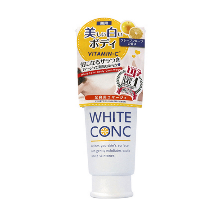 [Livraison directe du Japon] WHITE CONC Gommage corporel blanchissant pour éliminer la kératine de peau de poulet, éclaircir et lisser la peau 180g