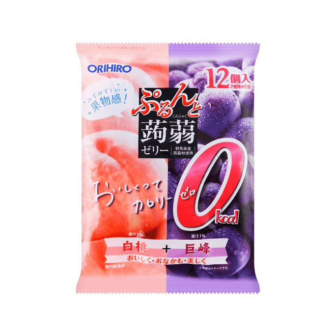 Konjac Jelly Peach and Grape Flavor,Low Calories 0 Fat,7.61 oz