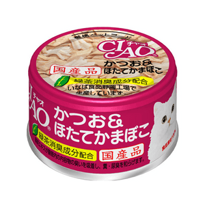 [일본 직송] CIAO 고양이 사료 (일본식) - 가쓰오부시 & 어묵맛, 85g