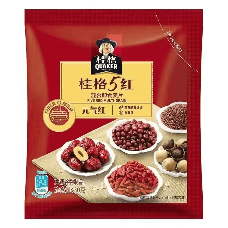 미국 QUAKER 퀘이커 퀘이커 퀘이커 5가지 흰색, 5가지 빨간색, 5가지 검은색 즉석 귀리 플레이크, 검은깨, 개별 소포장, 아침 식사 대용, 30g*3개입 (각 1개) 3