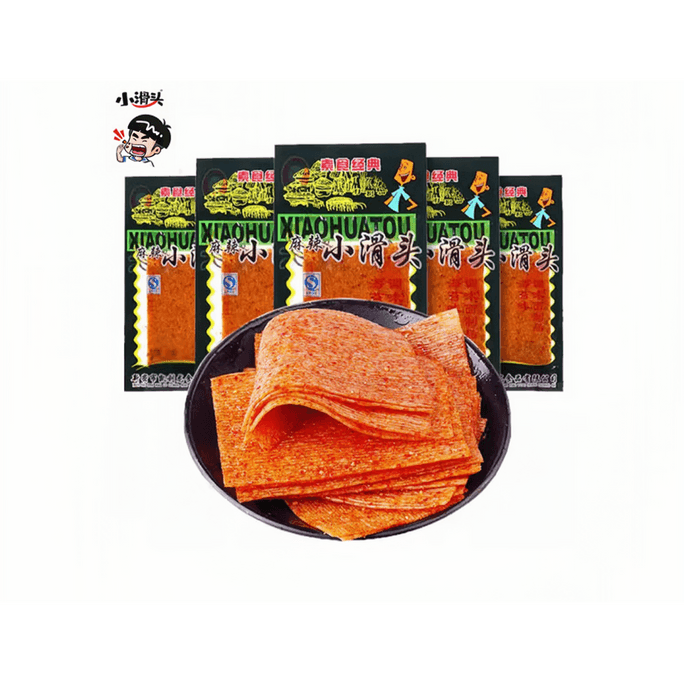 【中国直邮】小滑头辣条麻辣豆皮大辣片儿时怀旧休闲校园零食5袋