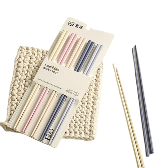 Alloy Chopsticks For Home Use High Grade New Anti-bacterial Anti-mold Non-slip 5 Pairs