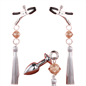 Bell nipple clamp anal plug combination adult sex toy set 1 set