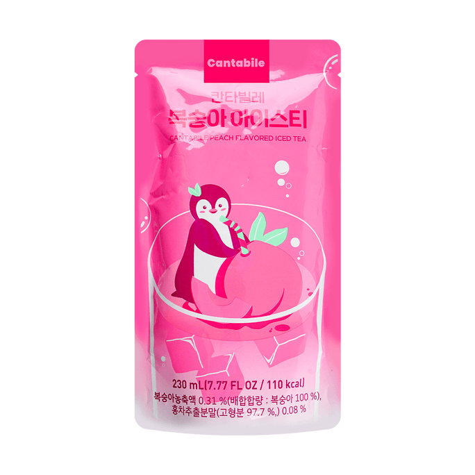 韓國CANTABILE坎特比萊 桃子冰茶 濃縮果汁飲料 水蜜桃口味 230ml