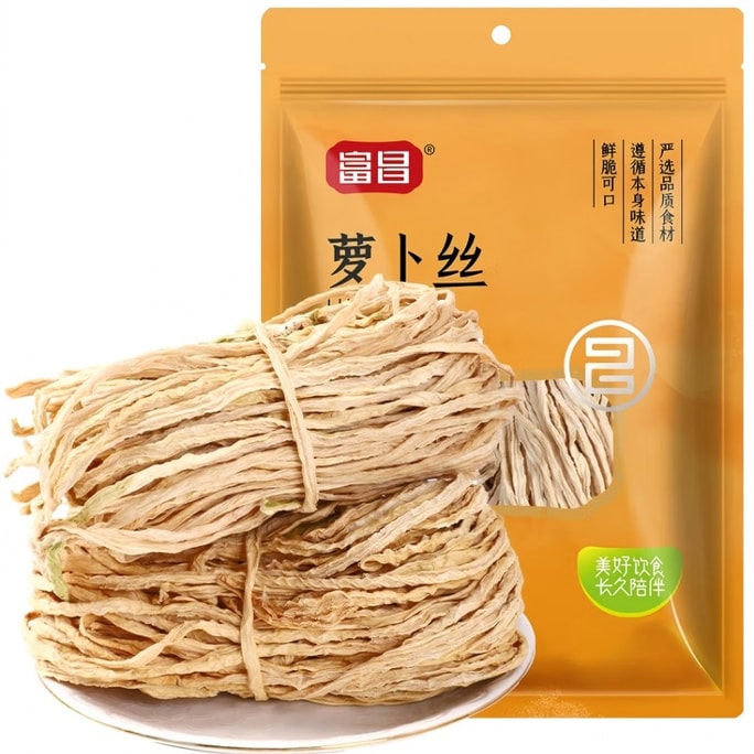 【中國直郵】 富昌 健康食材品質乾貨蘿蔔絲 日曬蘿蔔絲風乾白蘿蔔條乾貨可醃蘿蔔鹹菜小涼菜300g