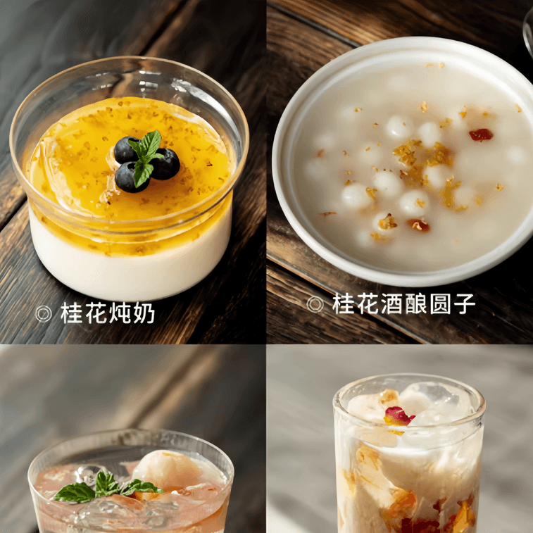 [중국 직배송] 데일리 푸드 다이어리 꿀 계화 소스, 꿀 사탕 소스, 계화주, 320g*1병 4