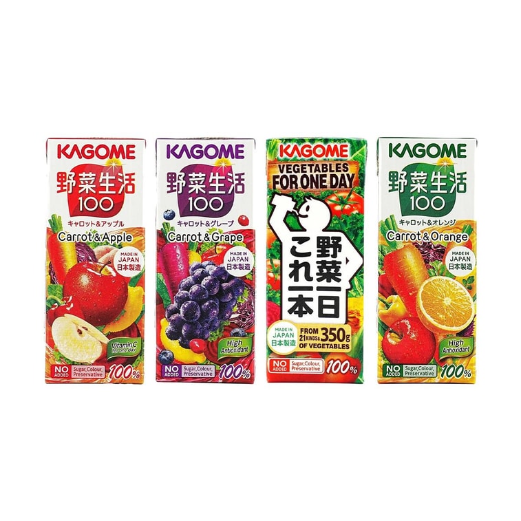 Fruit and Vegetable Juice 6.76 fl oz*4【4 Flavors Combo Packs】【Product Expiry Date Format: Day/Month/Year】 4