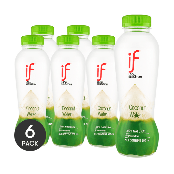 IF 椰子水 100%无添加纯椰青水 NFC椰汁  350ml *6【6份超值装】【罗森断货王】【小红书爆款】