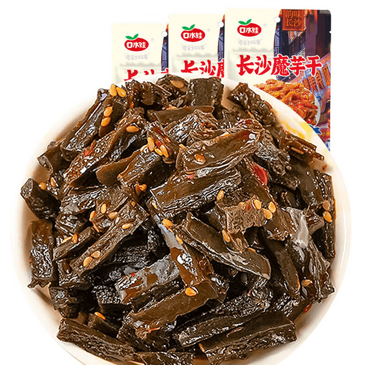 中国直邮】 口水娃长沙魔芋干香辣味湖南长沙特产麻辣素毛肚休闲零食55g