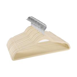 Premium Velvet Hangers, Non-Slip Thin Flocked Felt Hangers Beige 20pcs