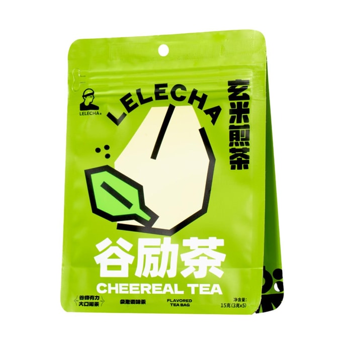乐乐茶 谷励茶 玄米煎茶包 糙米绿茶抹茶 5包 15g【配料干净0添加】【清爽养生茶】