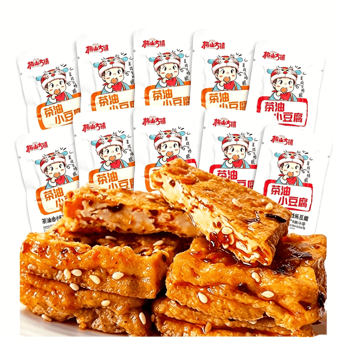 메이산 고성 매운맛 차유 두부 10g*10개입 후난 간식 즉석 조리 꿀맛 차유 두부 혼합 맛
