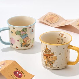 川岛屋 星星人陶瓷杯子 马克杯喝水杯 神灯星星人 380ml