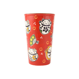 Ceramic Tumbler Mug #Red Lucky Cat 12oz