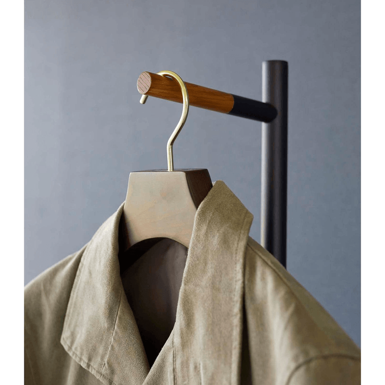 Coat Rack (63.98 H) - Steel + Wood Black 9