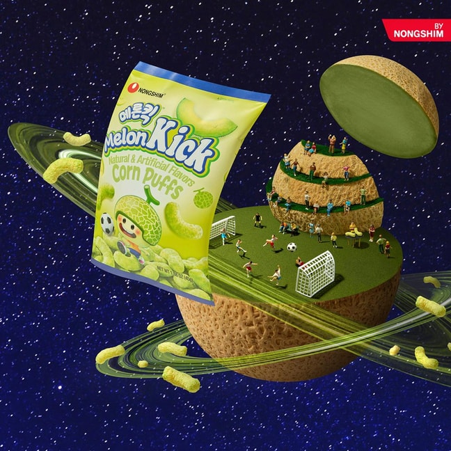 韩国NONGSHIM农心 玉米泡芙 蜜瓜味 45g【 Blackpink Jennie同款】