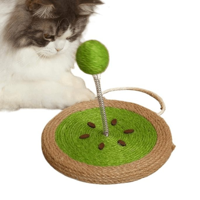 Cat Teaser Toy, Sisal Scratcher, Kiwi Shape, 1pc