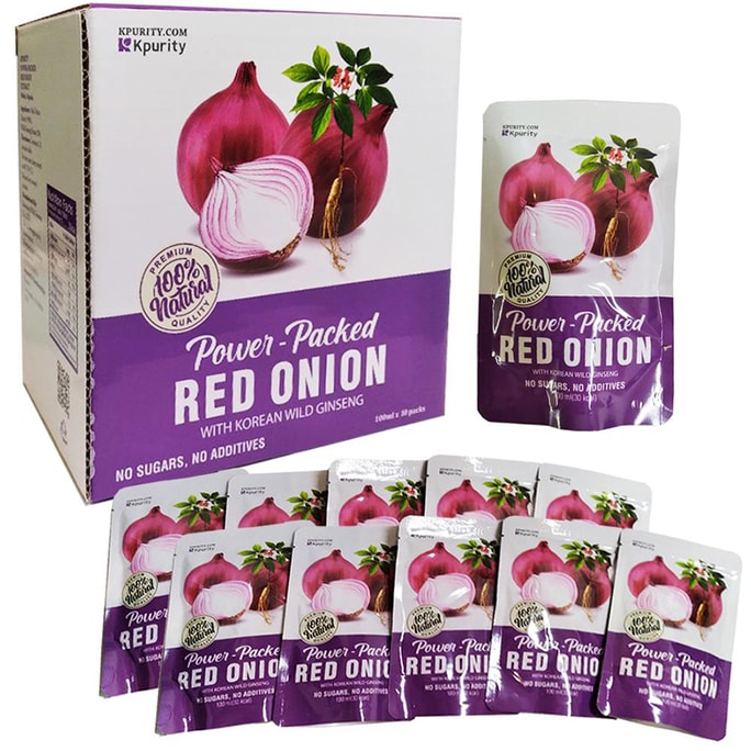 Korean Red Onion Extract Juice 100% Natural No Sugar or Water Added 100ml x 30 pouches