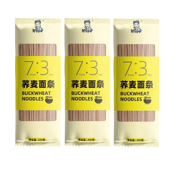 【中国直邮】 邹有才 0脂肪荞麦面条200g*3袋