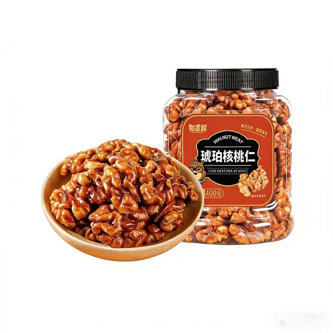 【中国直邮】  憨豆熊 琥珀核桃仁400g*罐装蜂蜜味净重纸皮核桃仁坚果炒货零食