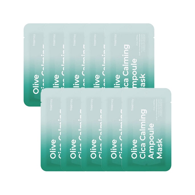 Freemay Olive Cica Calming Ampoule Mask 10 Pack