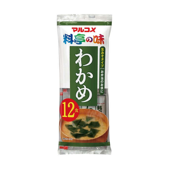 [일본 직통 메일] 마루코메 료테이의 맛 바로 먹을 수 있는 소금 저감 미역 된장국 12봉지