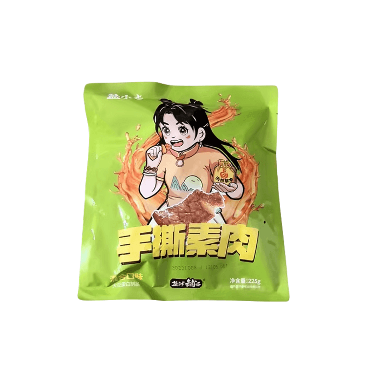 【中國直郵】鹽津鋪子 手撕素肉豆乾素牛肉 辣味解饞 網紅小零食 追劇辣片 混合口味(香辣+燒烤+五香) 225g 3