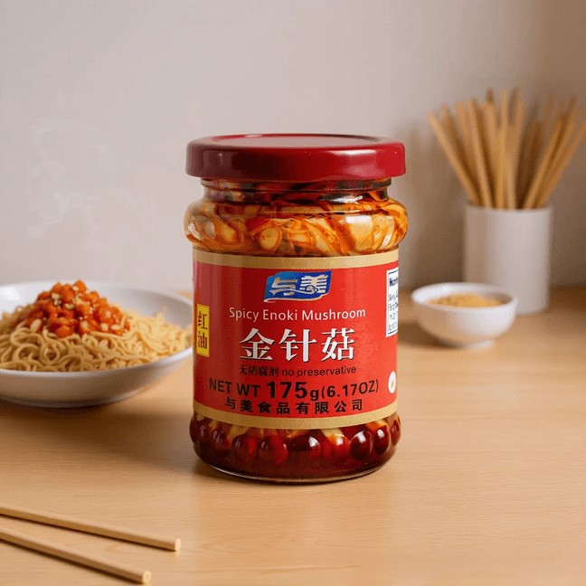 고추기름에 절인 팽이버섯 매운맛 175 g