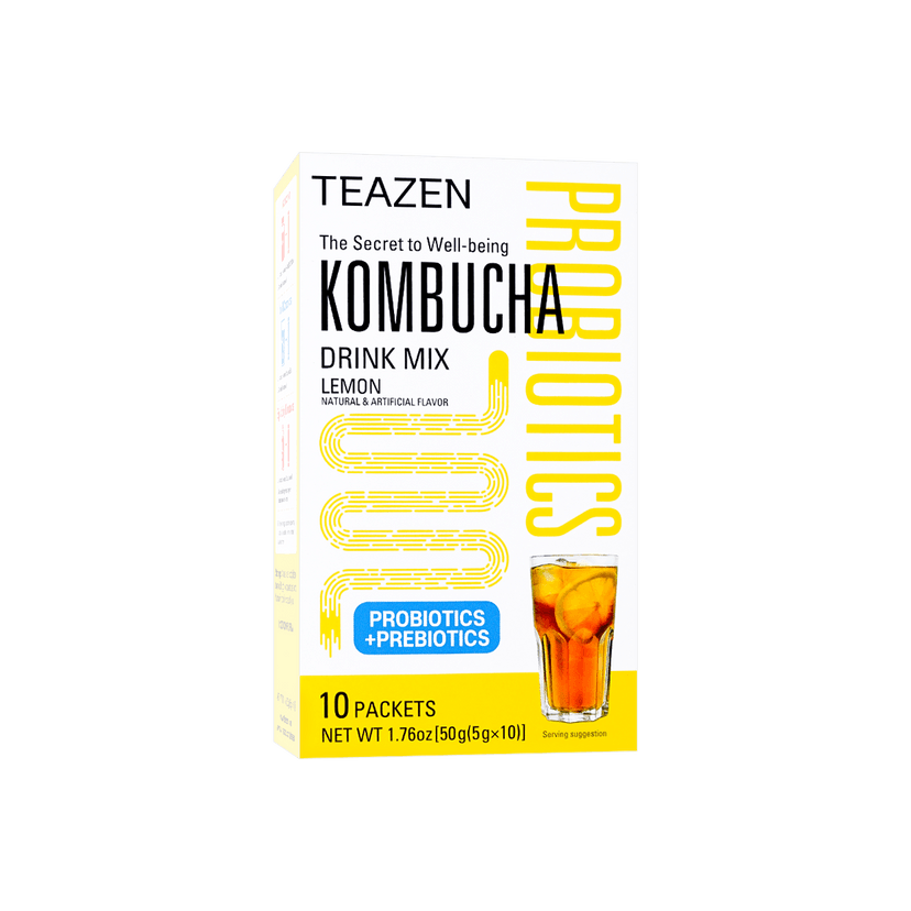 【BTS Favorite】Lemon Kombucha Drink Mix - Probiotic Health Beverage, 10 Packets* 0.17oz