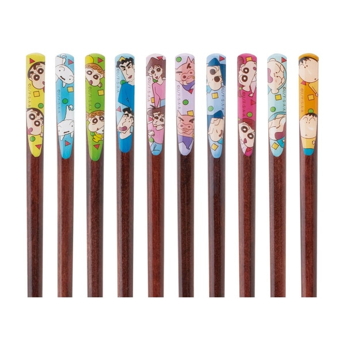 日本SKATER斯凯达天削筷子套装 防滑易握 家庭餐具套装 蜡笔小新 5双