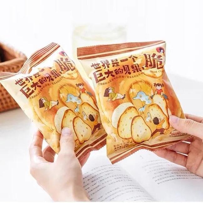 茶颜悦色 贝果脆 面包脆 烤培根味 30g*5【5包装】【焦香酥脆巨好吃!】【网红零食】