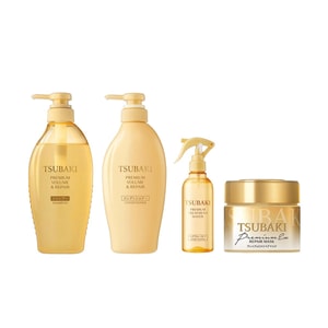 Masque capillaire réparation premium 180g + Spray capillaire sans rinçage hydratant ultime rafraîchissant 210ml + Shampoing & Après-shampoing réparation ultime niveau salon camélia doré 2x450ml【3 ...
