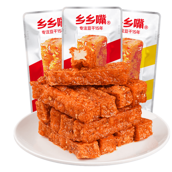【中国直邮】 乡乡嘴 虎皮豆干  休闲零食 素食小吃 香辣五香味 独立包装13gX20包