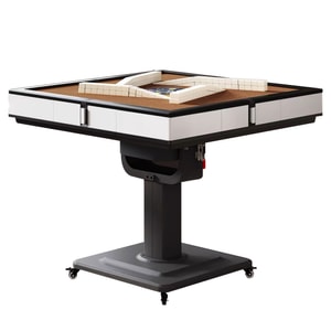 [미국 최초 재고] 중국 Funho Fanghe 3 세대 로터 롤러 코스터 마작 기계 X6ii 접이식 펄 화이트 44mm 회색 식탁보 144 개 110V 미국 전압