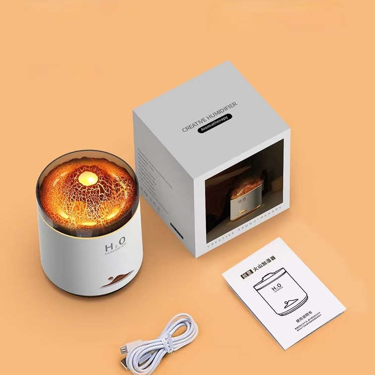 中國LLD樂樂多 火山加濕器七彩小夜燈二合一 白色 1件 12