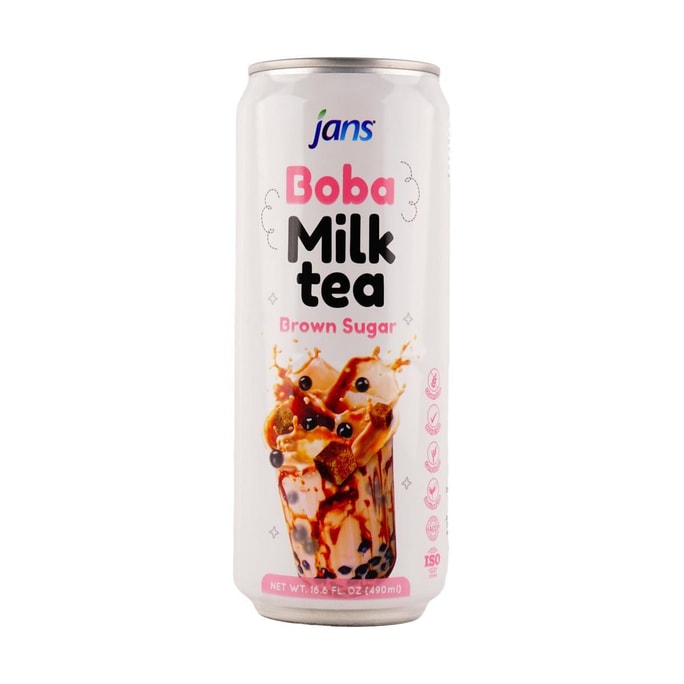 印尼JANS 波霸珍珠奶茶 黑糖味 490ml