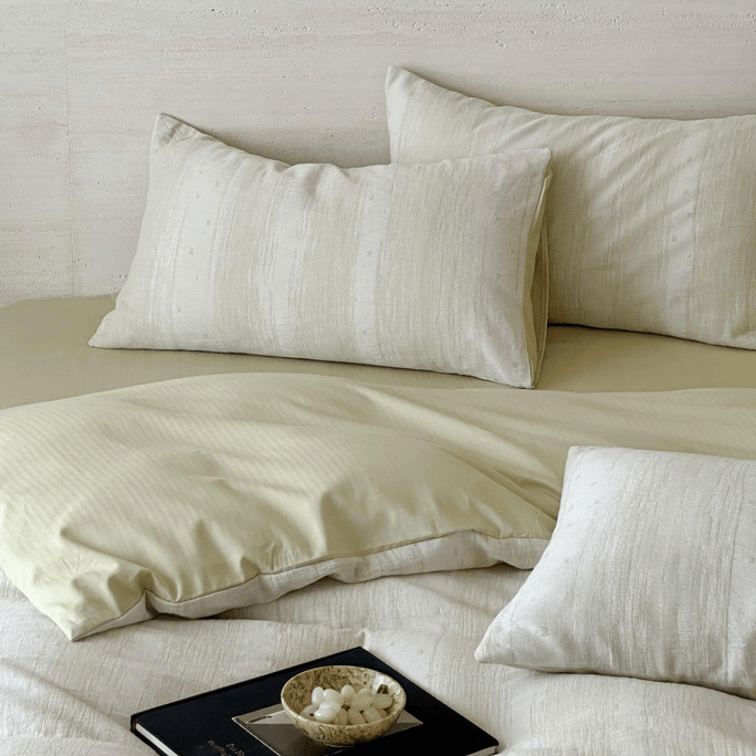 Serene Weave Bedding Set(Fitted) Ivory Mist-Queen