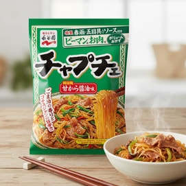 잡채 칸코쿠푸 하루사메 이타메 - 야채와 소스를 곁들인 한국식 잡채, 3인분, 4.62 온스