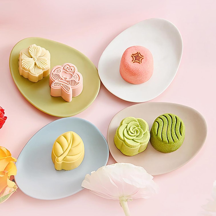 24 Solar Terms Assorted Flavors Mini Mooncake Gift Set 21.87 oz 24pc [Tea-Flavored Egg Yolk Lotus Seed Pastry] 4