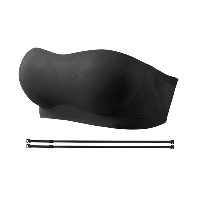 Strapless Bra Non-slip Push-up Seamless Tube Top 1 Piece M (70C、75AA/A/B) Black *1 Piece 